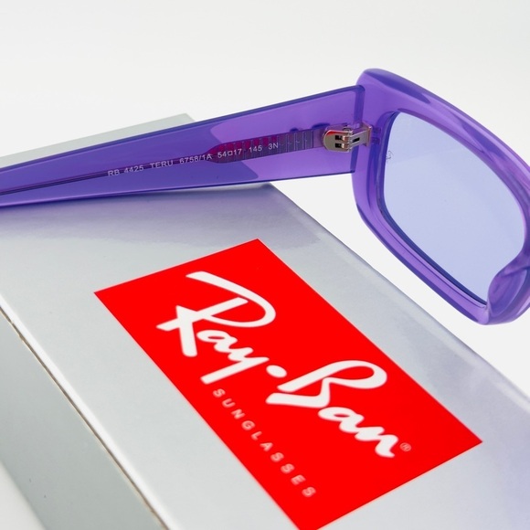 Ray-Ban Teru Bio Based Sunglasses RB4425 Transparent Purple Frame Violet Lenses main image 7